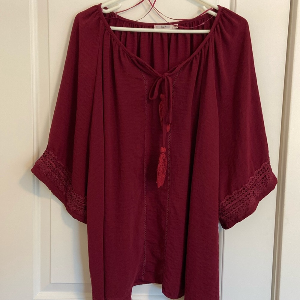 Maroon Hazel tunic top.